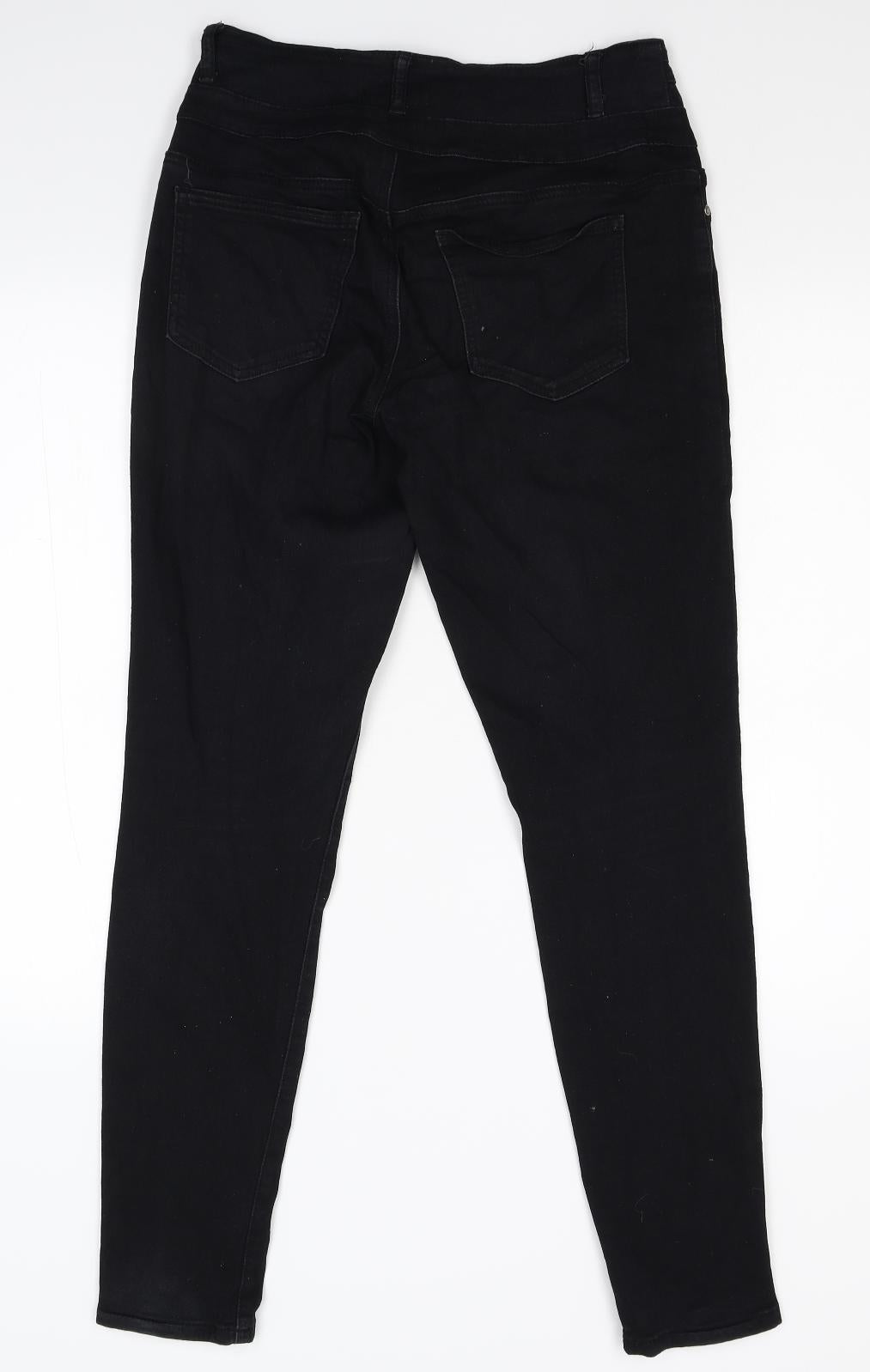 Silver Crush Womens Black  Denim Skinny Jeans Size 12 L29 in