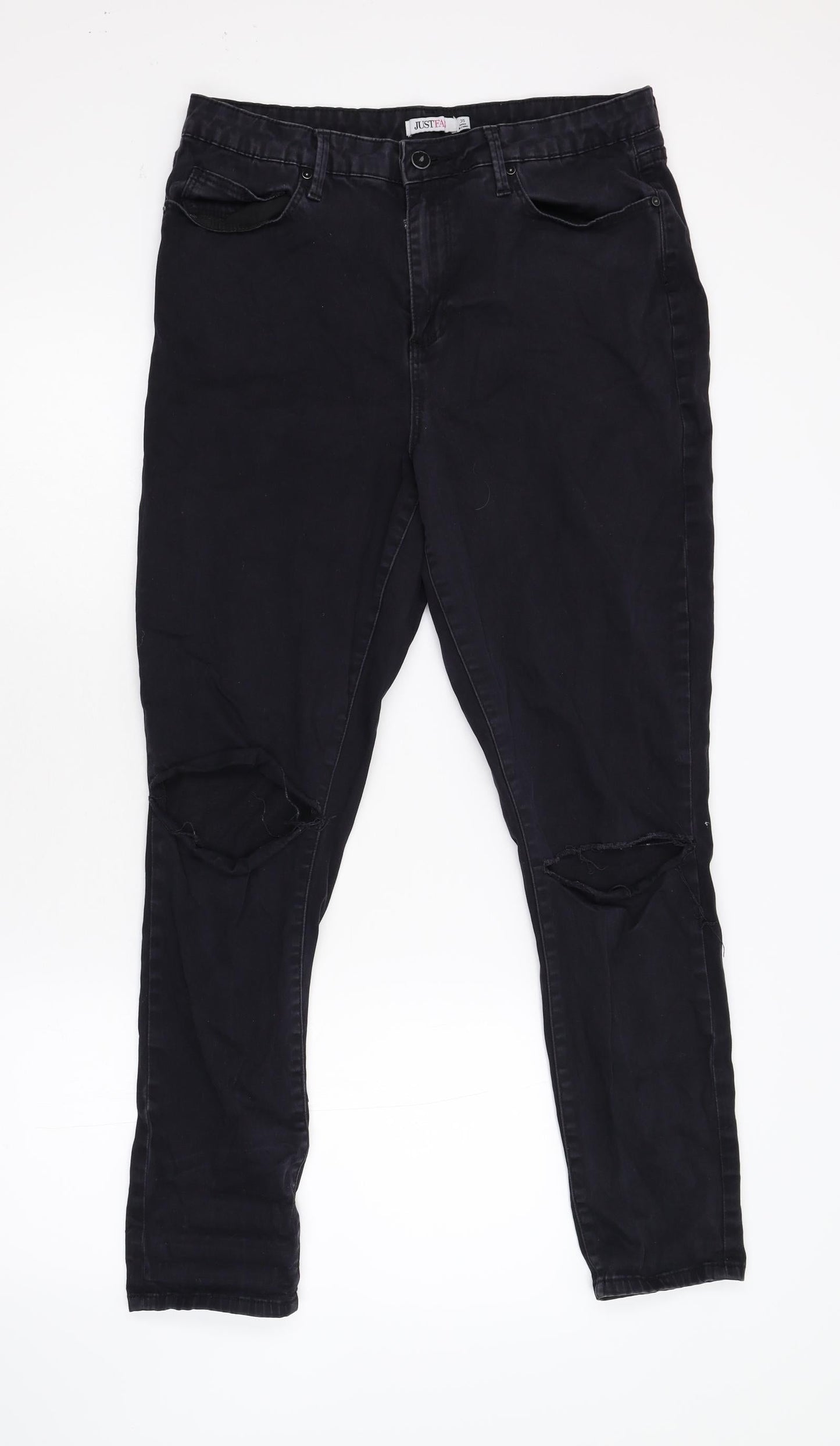 Just Fab Womens Black  Denim Skinny Jeans Size 35 L28 in