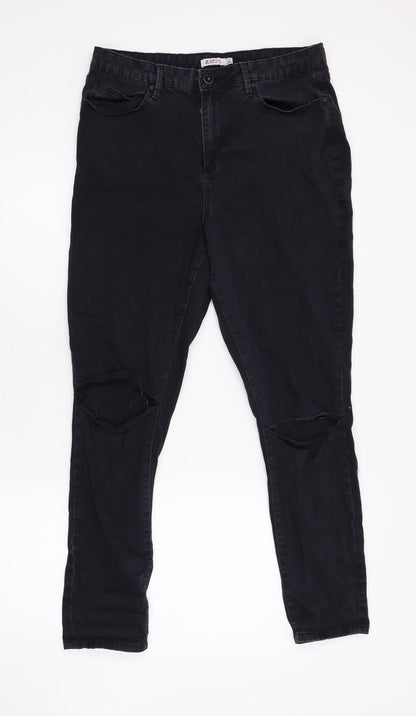 Just Fab Womens Black  Denim Skinny Jeans Size 35 L28 in