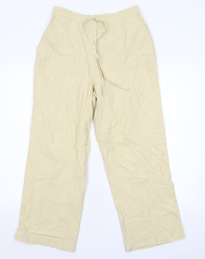 Womens UK Size 14 Casual Comfort Regular Fit  Beige Trousers