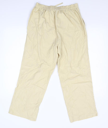Womens UK Size 14 Casual Comfort Regular Fit  Beige Trousers