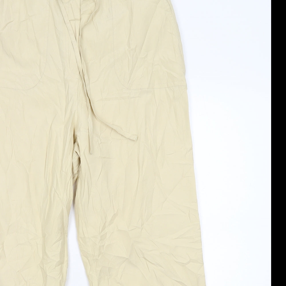 Womens UK Size 14 Casual Comfort Regular Fit  Beige Trousers