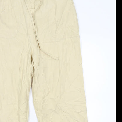 Womens UK Size 14 Casual Comfort Regular Fit  Beige Trousers