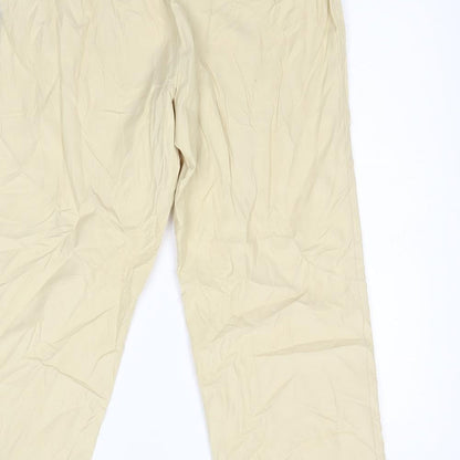 Womens UK Size 14 Casual Comfort Regular Fit  Beige Trousers