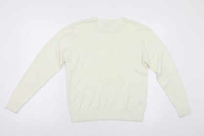 Isabelle Womens White  Knit Pullover Jumper Size S