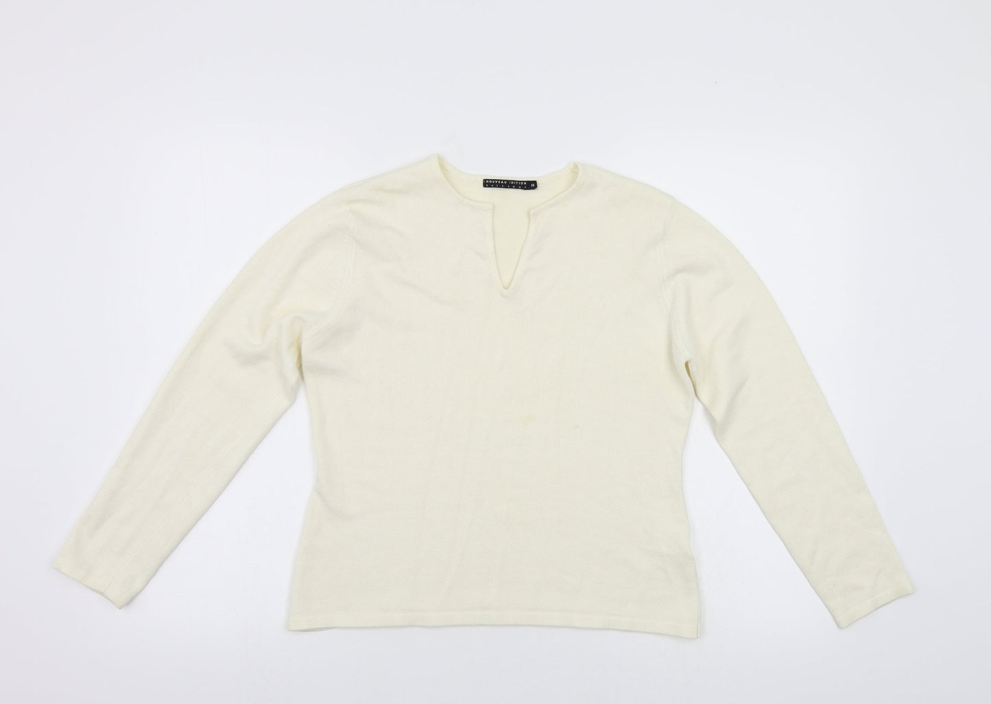 Noveau Edition Womens Ivory  Knit Pullover Jumper Size 14