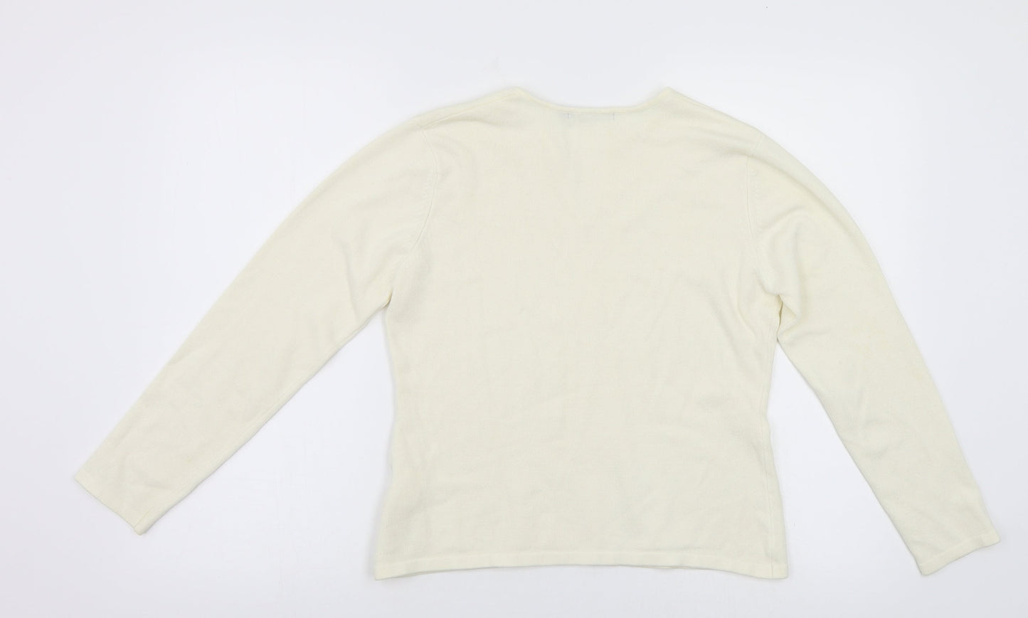 Noveau Edition Womens Ivory  Knit Pullover Jumper Size 14
