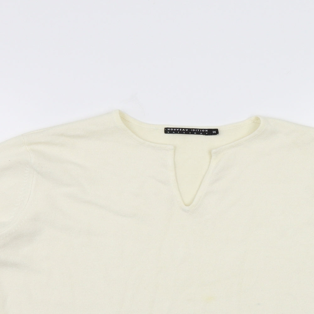 Noveau Edition Womens Ivory  Knit Pullover Jumper Size 14