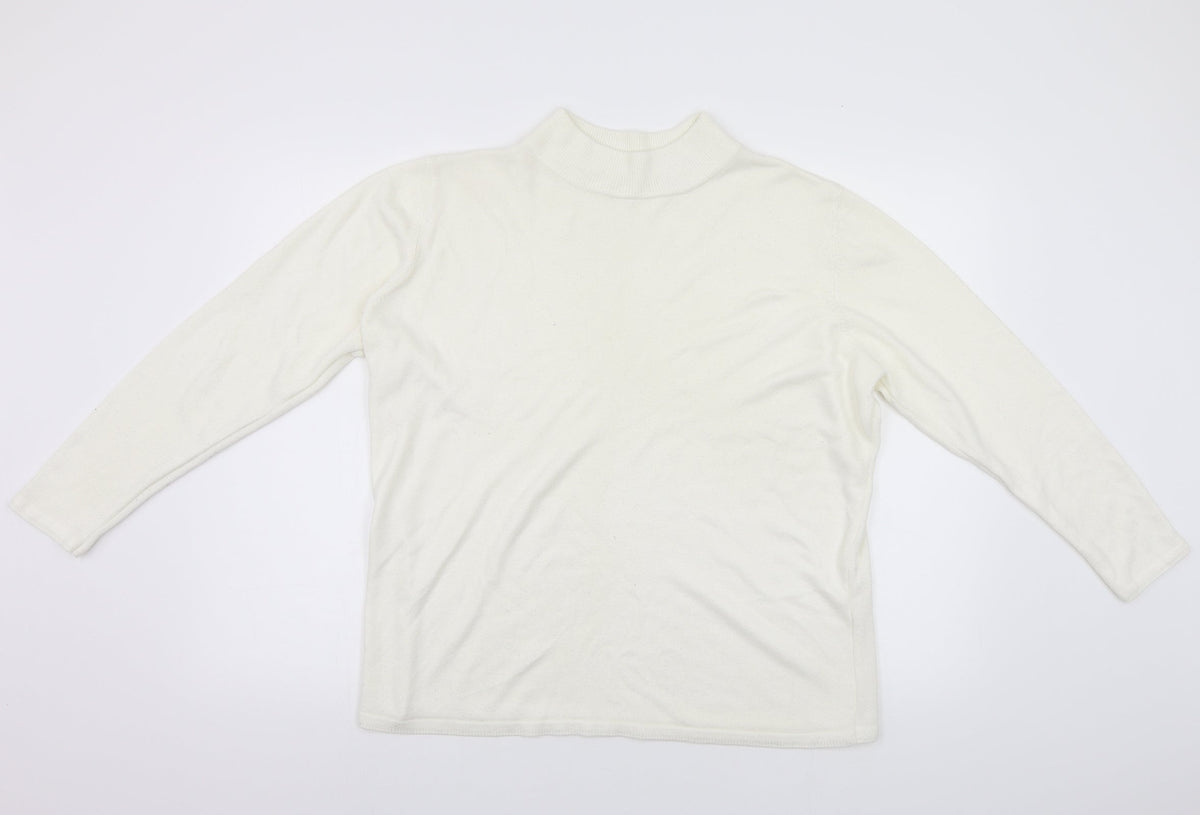 Preworn Womens White  Knit Pullover Jumper Size L