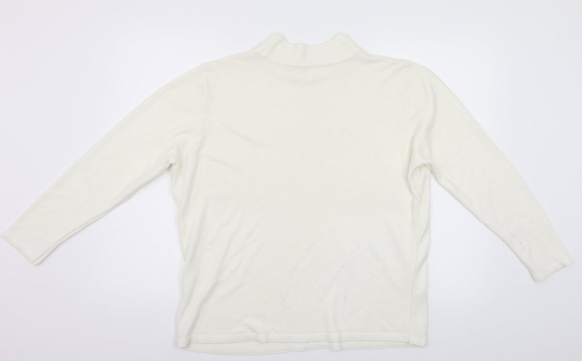 Preworn Womens White  Knit Pullover Jumper Size L