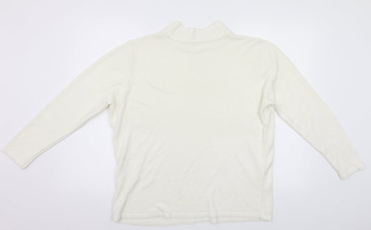 Preworn Womens White  Knit Pullover Jumper Size L