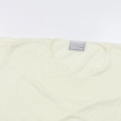 In Stitches Womens White  Knit Pullover Jumper Size L