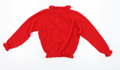 Cameo Rose Womens Red  Knit Henley Jumper Size M