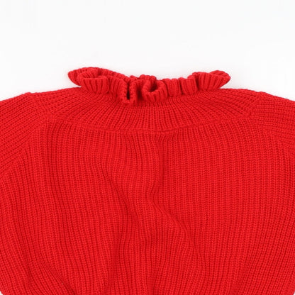 Cameo Rose Womens Red  Knit Henley Jumper Size M