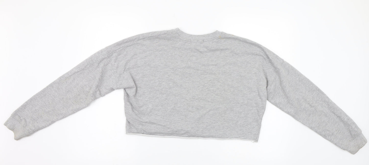Missguided Womens Grey   Pullover Sweatshirt Size S  - crop sweatshirt