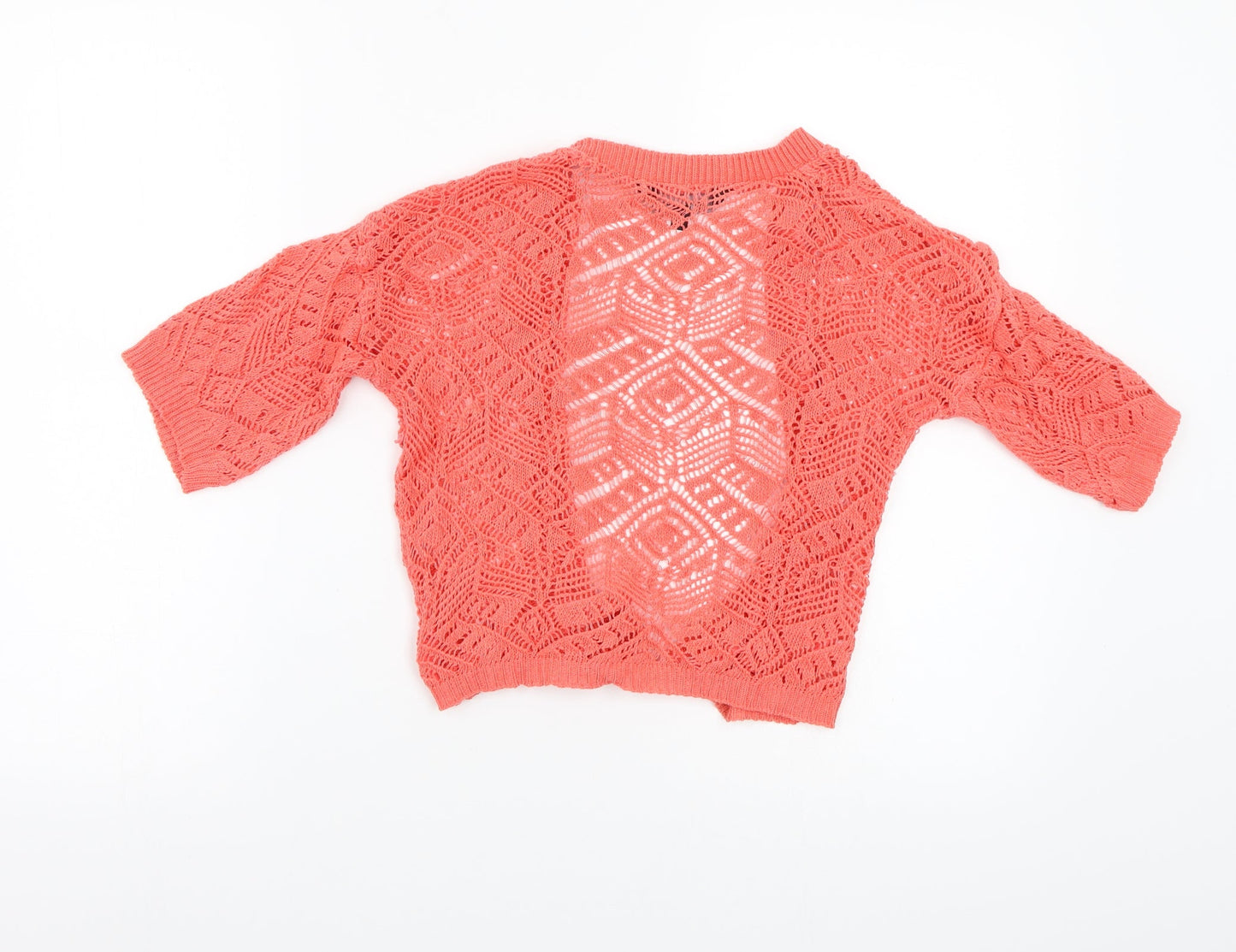 New Look Womens Red  Crochet Cardigan Jumper Size 6