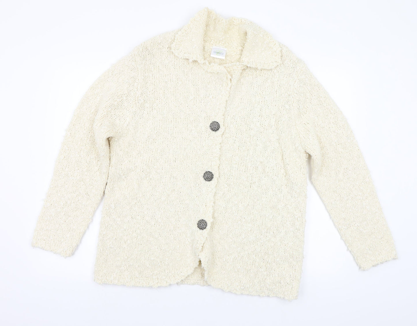 Classics Womens White  Knit Pullover Jumper Size L