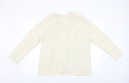 Classics Womens White  Knit Pullover Jumper Size L