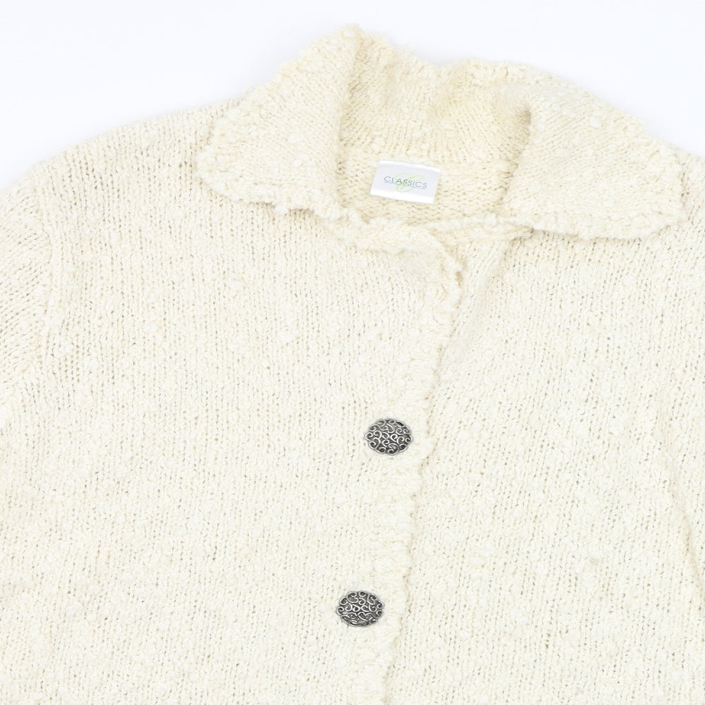 Classics Womens White  Knit Pullover Jumper Size L