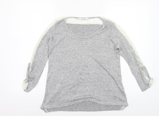 COIN 1804 Womens Grey  Knit Pullover Jumper Size L