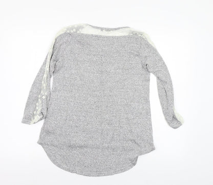 Back view of COIN 1804 women’s grey knit jumper, size L