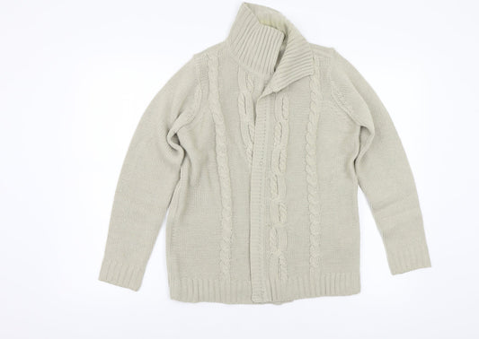 BM Womens Beige  Knit Cardigan Jumper Size S