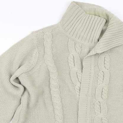BM Womens Beige  Knit Cardigan Jumper Size S