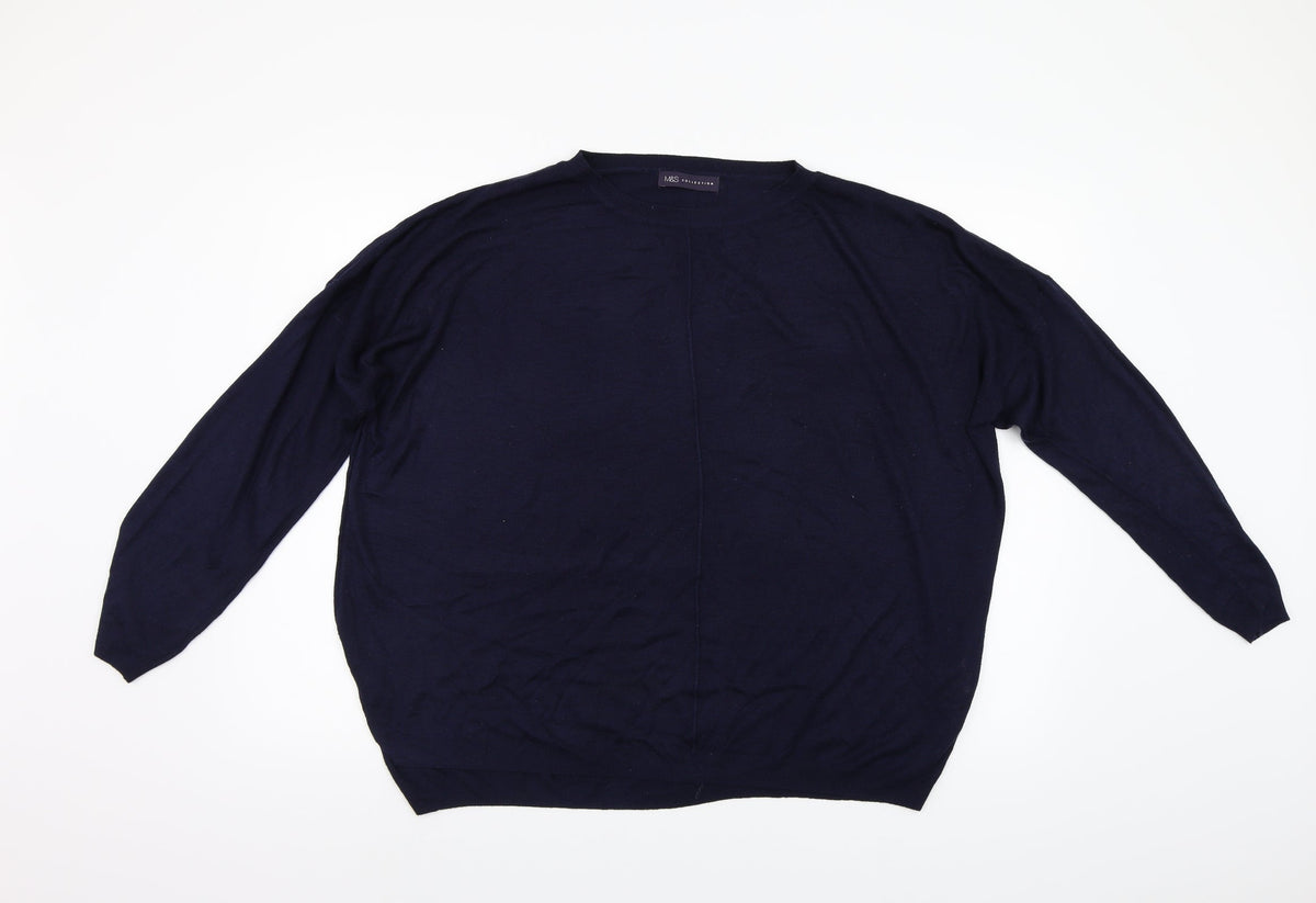 Marks & Spencer Womens Blue   Pullover Jumper Size XL