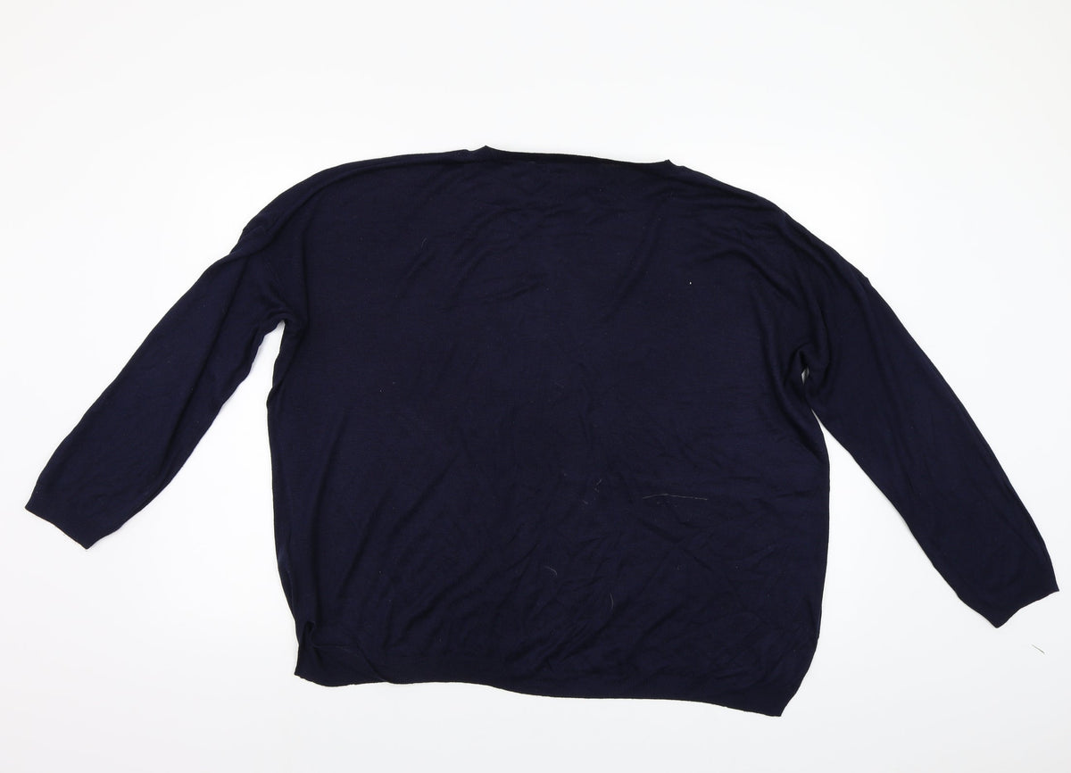 Marks & Spencer Womens Blue   Pullover Jumper Size XL