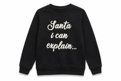 Very Boys Black   Pullover Sweatshirt Size 8 Years  - Santa