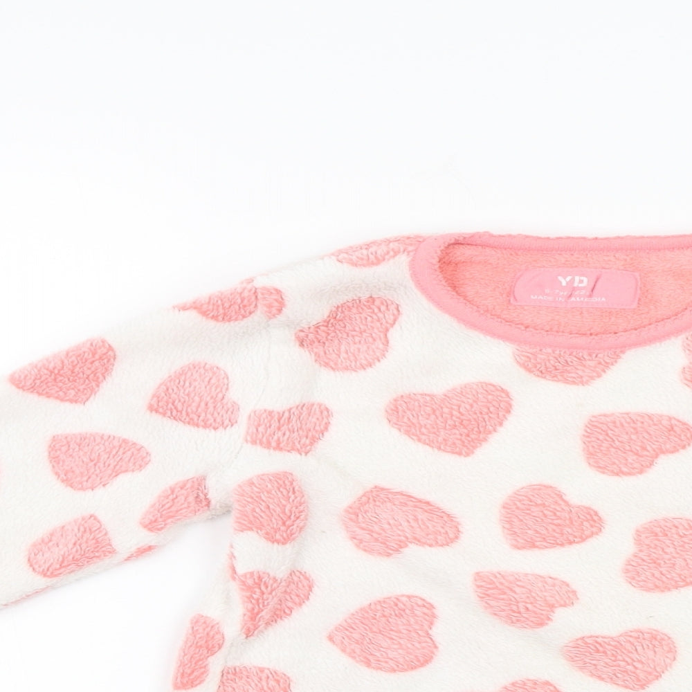YD Girls Pink Geometric  Pullover Sweatshirt Size 7-8 Years