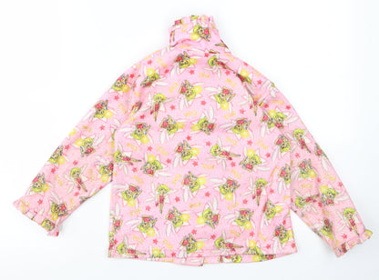 Back view of Preworn girls’ pink rayon basic button-up, size 6, years - tinkerbell