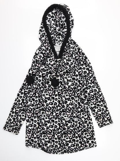 Preworn Womens White Animal Print  Pullover Hoodie Size 8