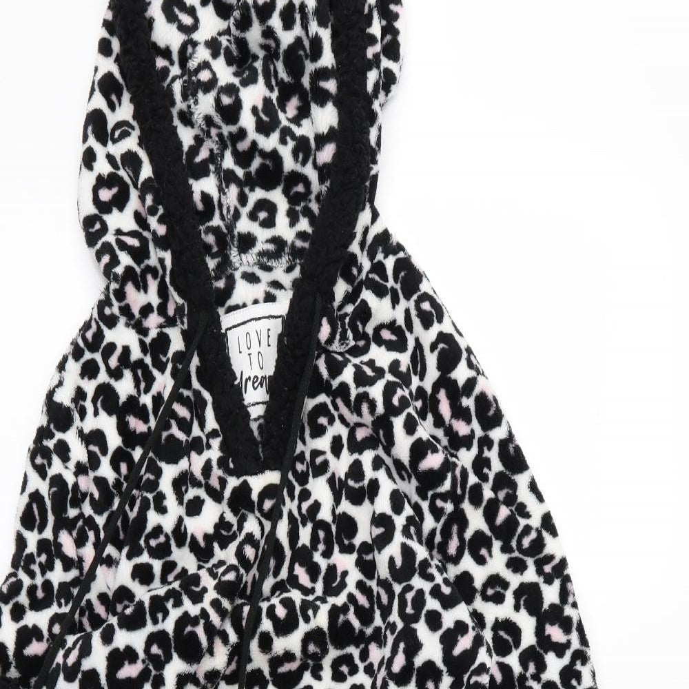 Preworn Womens White Animal Print  Pullover Hoodie Size 8