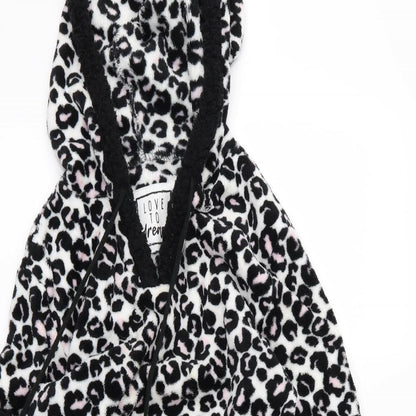 Preworn Womens White Animal Print  Pullover Hoodie Size 8