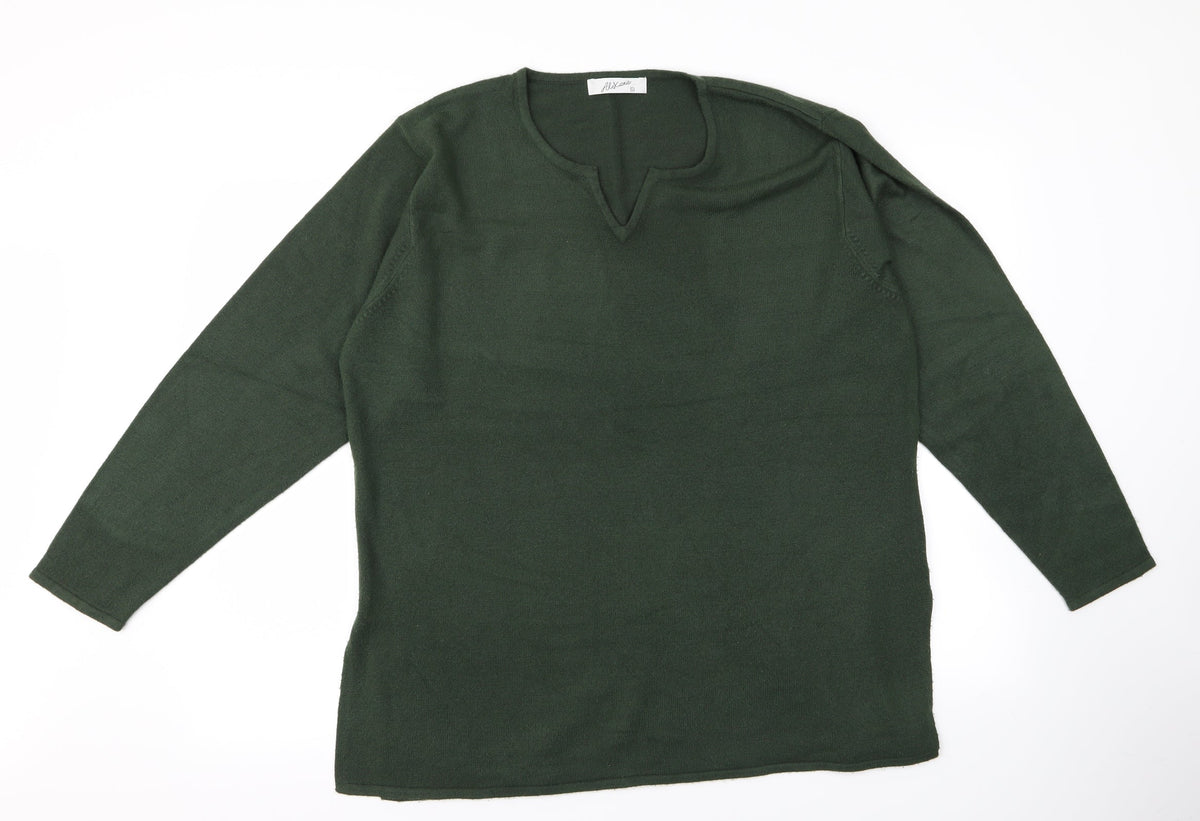 Additional front view of alexara women’s green jumper, size L