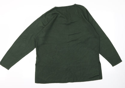 Back view of alexara women’s green jumper, size L