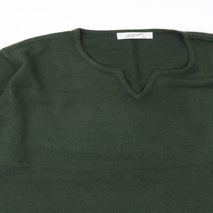 Close-up detail of alexara women’s green jumper, size L