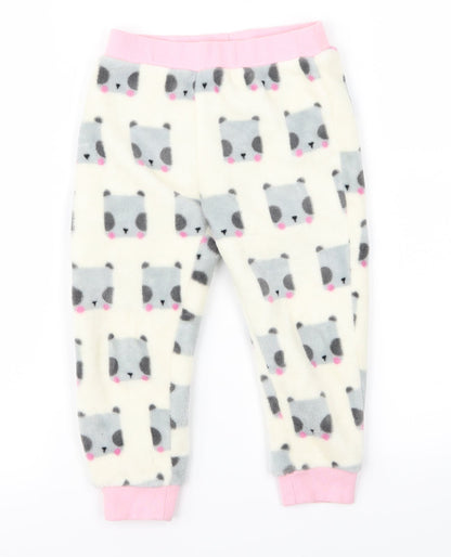 Mini Club Girls White    Lounge Pants Size 2 Years  - bear