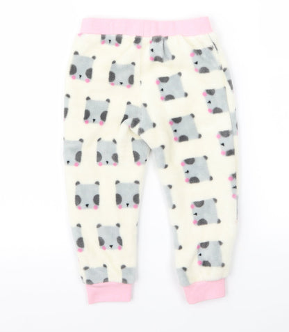 Mini Club Girls White    Lounge Pants Size 2 Years  - bear