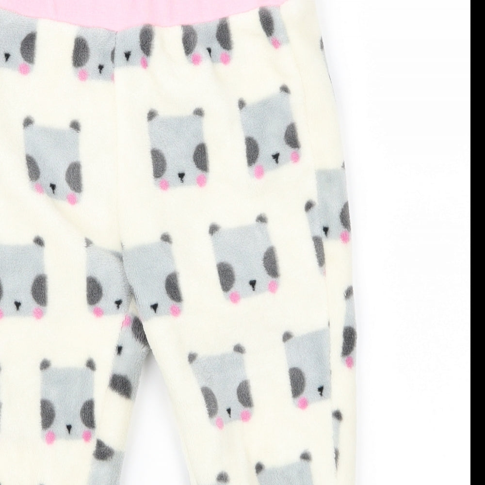 Mini Club Girls White    Lounge Pants Size 2 Years  - bear