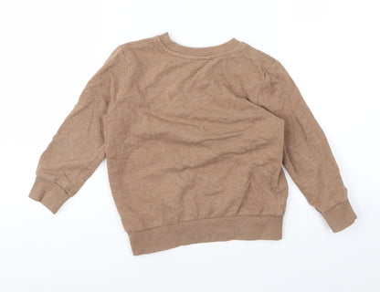 George Boys Brown   Pullover Jumper Size 3 Years  - dinosaur