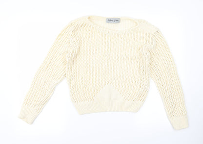 divine grace Womens White   Pullover Jumper Size M