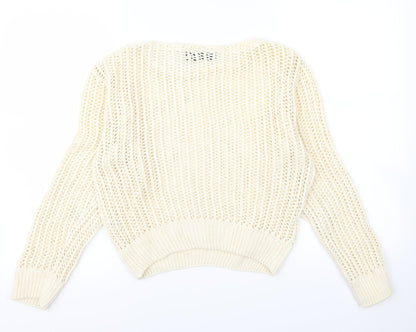 divine grace Womens White   Pullover Jumper Size M