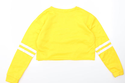 Womens UK Size S Preworn Yellow Cropped T-Shirt