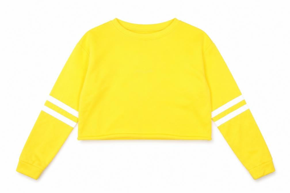 Womens UK Size S Preworn Yellow Cropped T-Shirt