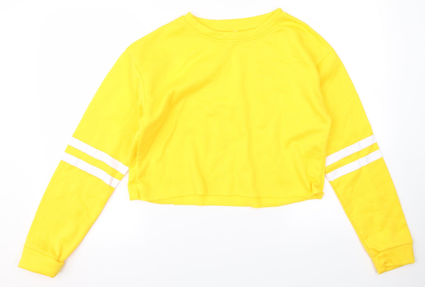 Womens UK Size S Preworn Yellow Cropped T-Shirt