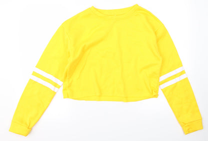 Womens UK Size S Preworn Yellow Cropped T-Shirt