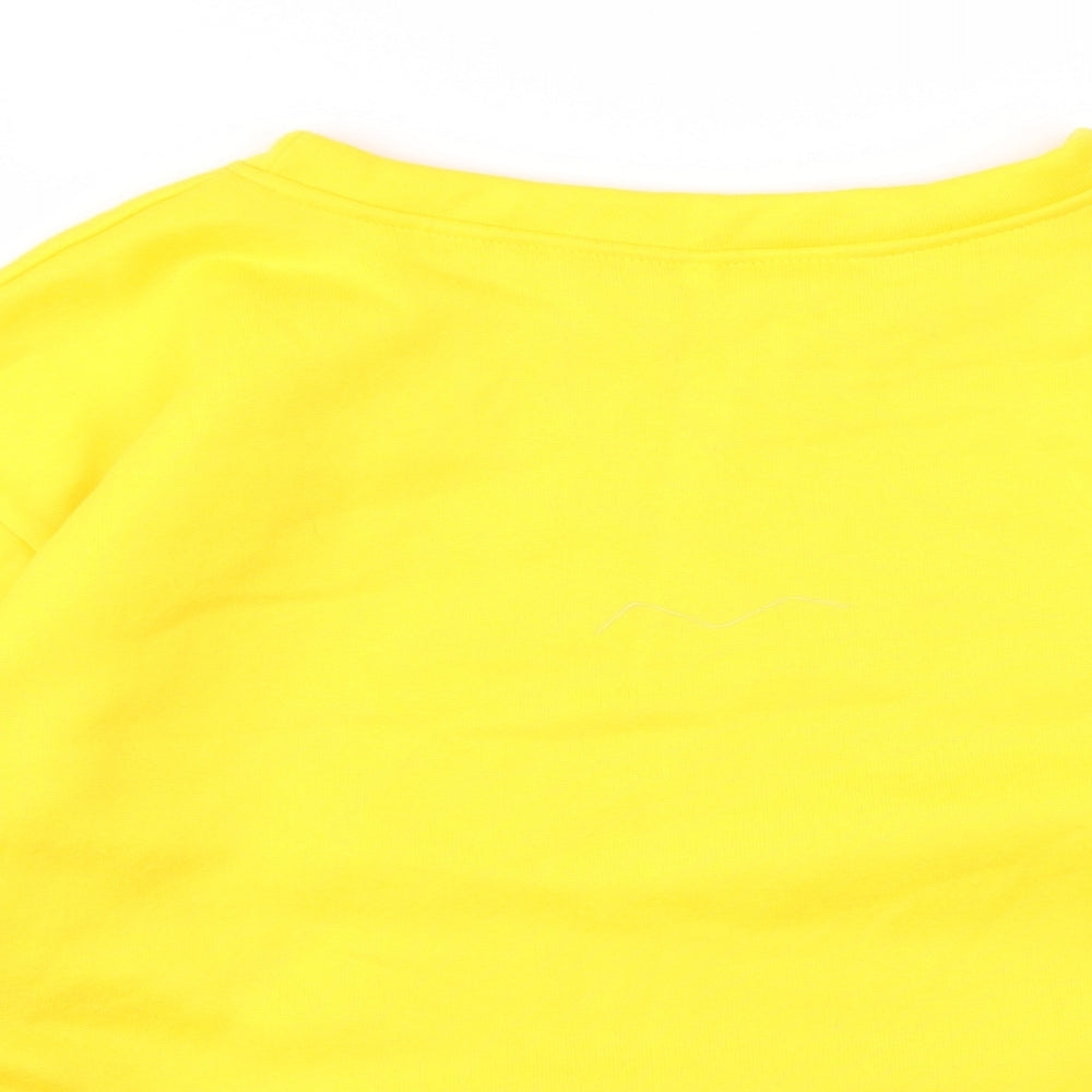 Womens UK Size S Preworn Yellow Cropped T-Shirt