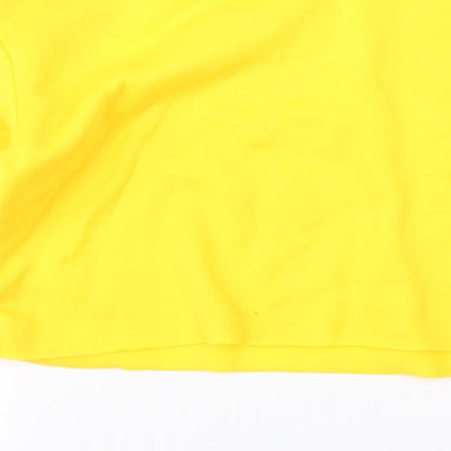 Womens UK Size S Preworn Yellow Cropped T-Shirt